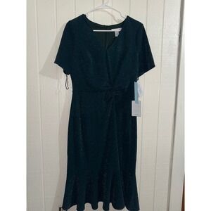 London Times Black Sparkle Midi Dress